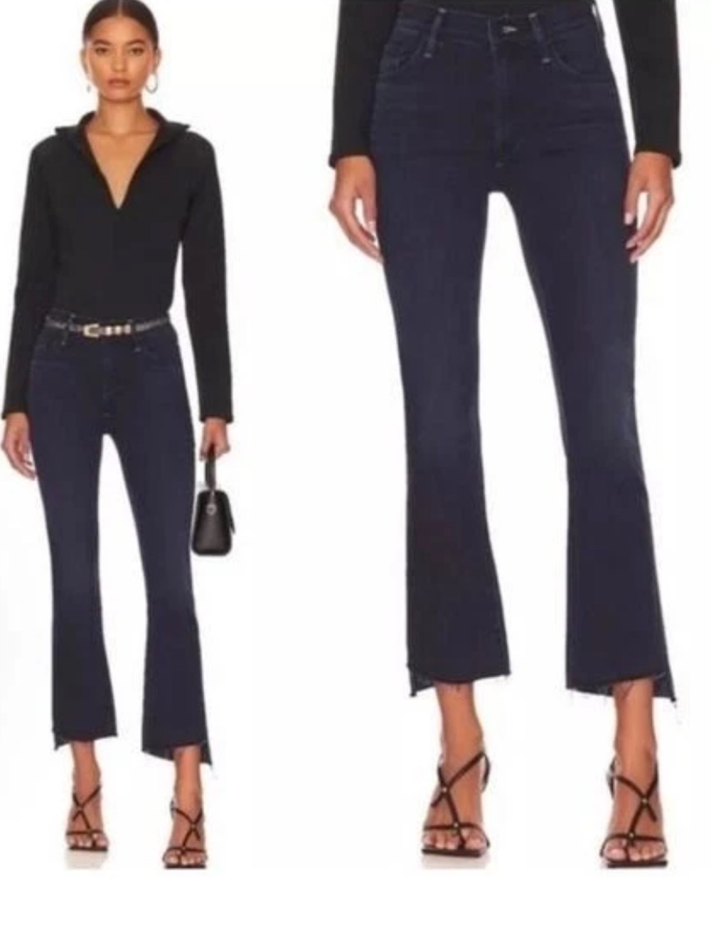 MOTHER The Insider Crop Step Fray Night in Paris Women's Size 26 Faded Black